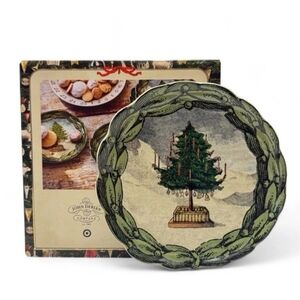 John Derian x Target Christmas Tree Stoneware Appetizer Plates Set of 4 NEW